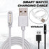 Universal Smart Watch Bracelet Charging Cable 4-Pin 2.54 Snap-on Charger Cords - Black