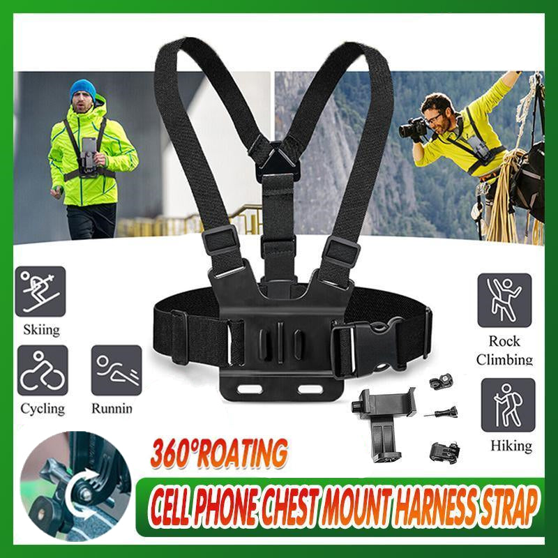 Cell Phone Chest Mount Harness Strap Holder Clip For Iphone Samsung Gopro