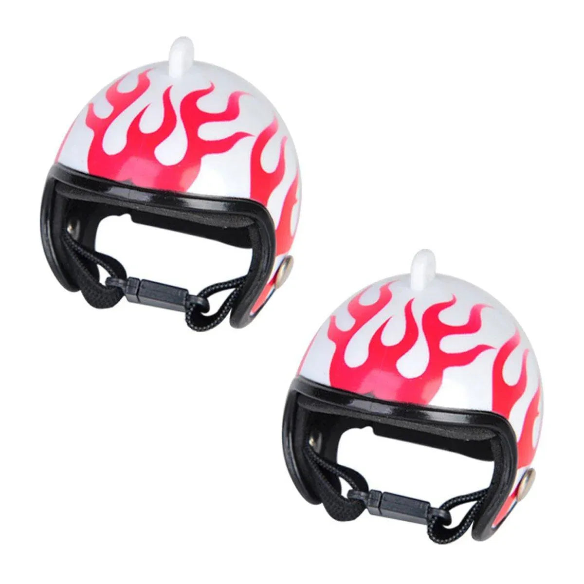2PCS Mini Pet Chicken Helmet Protective Headgear Set Waterproof Cartoon Design - Flame