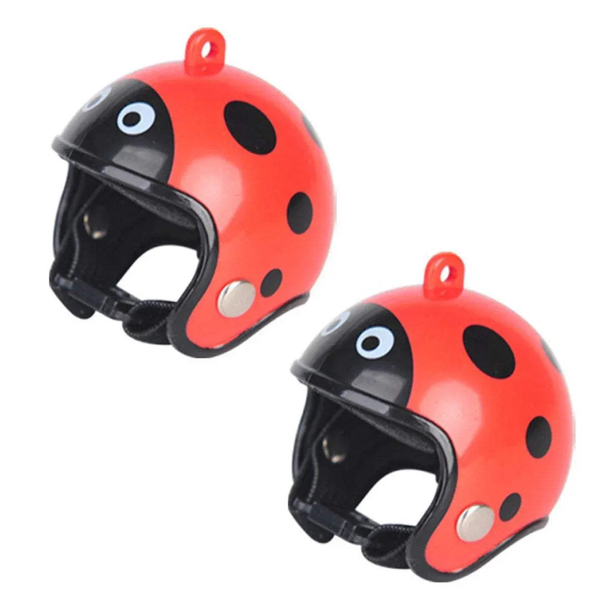 2PCS Mini Pet Chicken Helmet Protective Headgear Set Waterproof Cartoon Design - Ladybird
