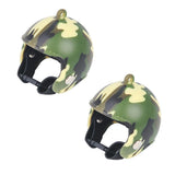 2PCS Mini Pet Chicken Helmet Protective Headgear Set Waterproof Cartoon Design - Camouflage