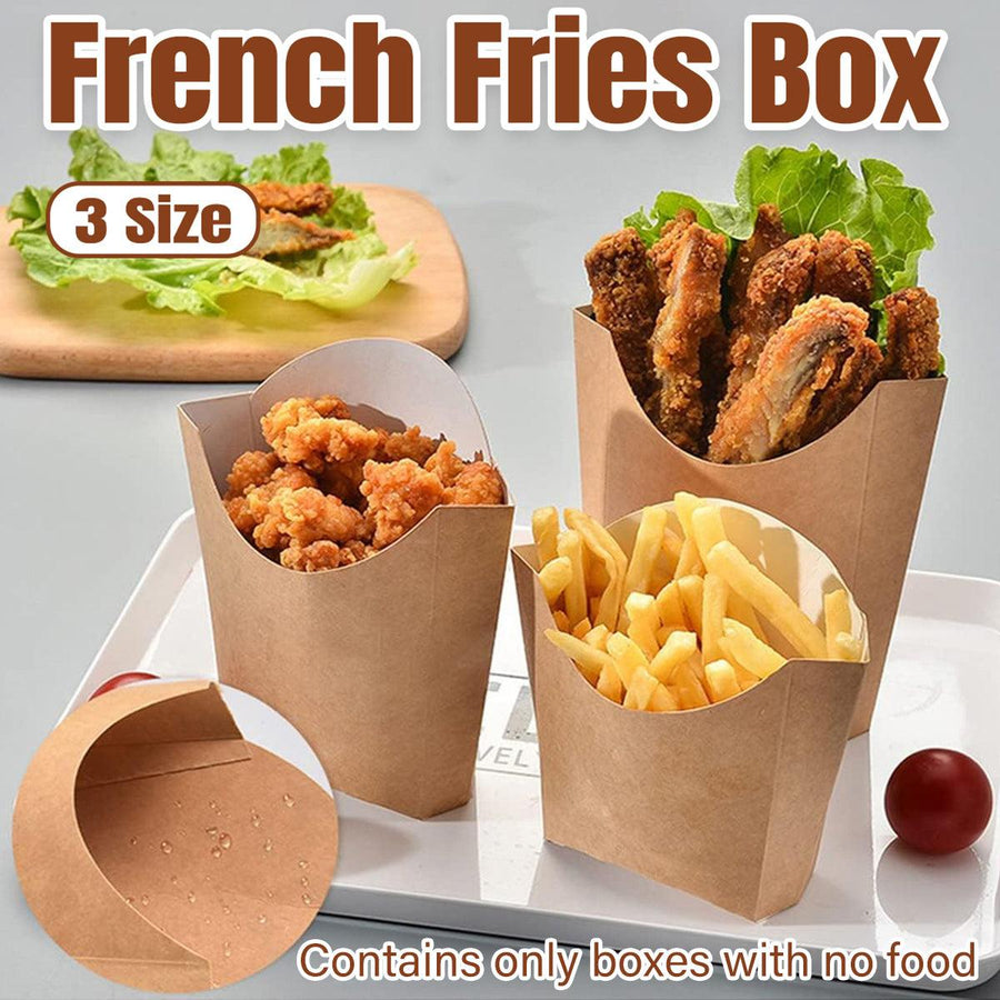 100pcs Kraft Paper Popcorn Box Folding Baking Box Party Snack Treat Container - 12.2x11.3cm