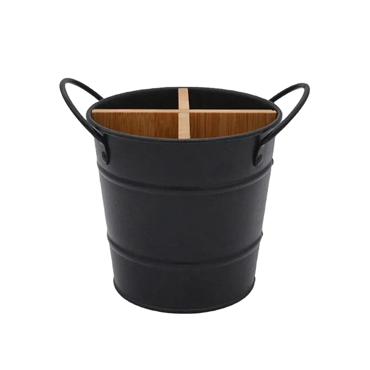Multi-Functional Home Chopstick Container Plastic Compartments Drainage Rack - Black