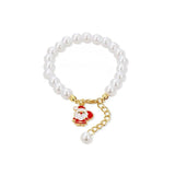 Faux Pearl Bracelet for Women Christmas Gift Adjustable Fashion Jewellery - Santa Claus