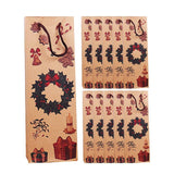 20PCS Christmas Wine Bottle Gift Bags Kraft Paper Red Wine Bag Holiday Set - Christmas Wreath
