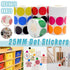 8 Rolls Colored Polka Dot Labels Round Seal Stickers Marking Round Sticker Set - White