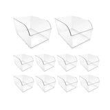 10PCS Clear Plastic Storage Box Set Food Supermarket Display Organizer Container - S