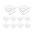 10PCS Clear Plastic Storage Box Set Food Supermarket Display Organizer Container - L