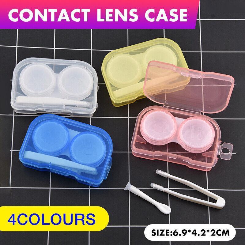 Lens Storage Case with Applicator Kit Tweezers Soft Tip Tool for Contact Eye Care - White
