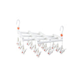 Plastic Socks Drying Rack Multi Clip Clothes Hanger Laundry Organizer Holder - White