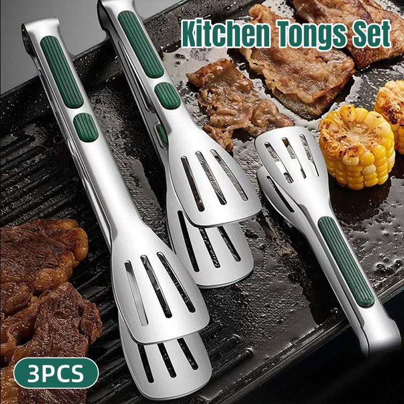 3pcs Stainless Steel Food Holders Kitchen Grill Steak Food Holder Cooking Tools