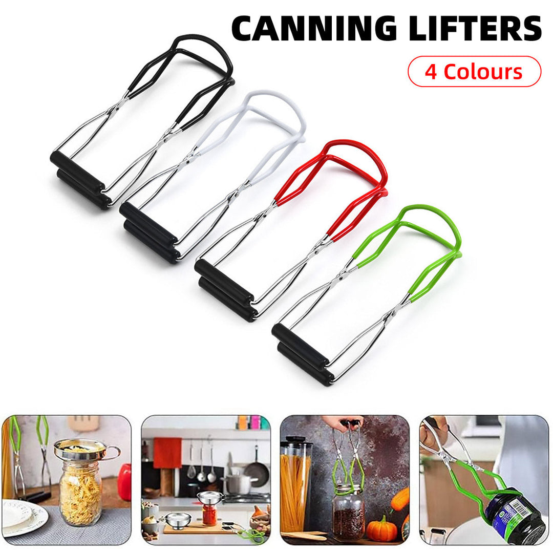 Stainless Steel Canning Jar Lifter Anti-Slip Lifting Tongs Gripper Anti-scalding - Green