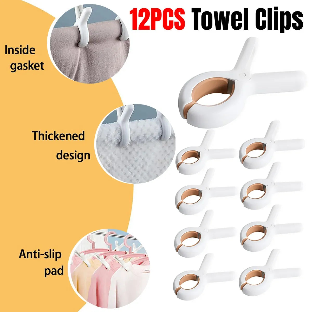 12 Pieces of Plastic Clothes Drying Clips Bed Sheet Clips Sock Clips Quilt Clips