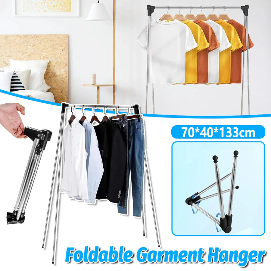 Folding Clothes Drying Rack Retractable Portable Wall Mounted Laundry Hanger