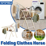 Freestanding Foldable Clothes Airer with Wheels Portable Drying Rack