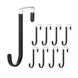 10PCS Adjustable Over the Door Hanger Hooks Organizer for Front and Back Doors - Black