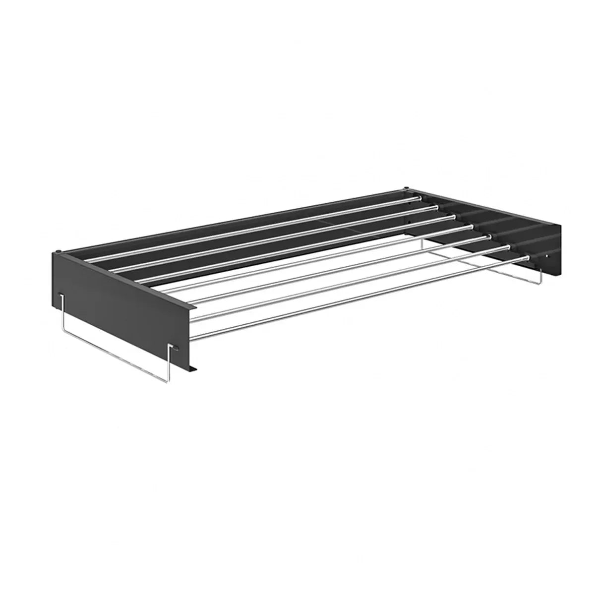 Invisible Wall Mounted Indoor Foldable Clothes Drying Rack Space Saving Home - Black