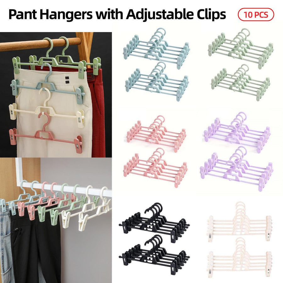 Seamless Household Retractable Pants Rack Buckle Clothes Clip Inner Hanger - Blue