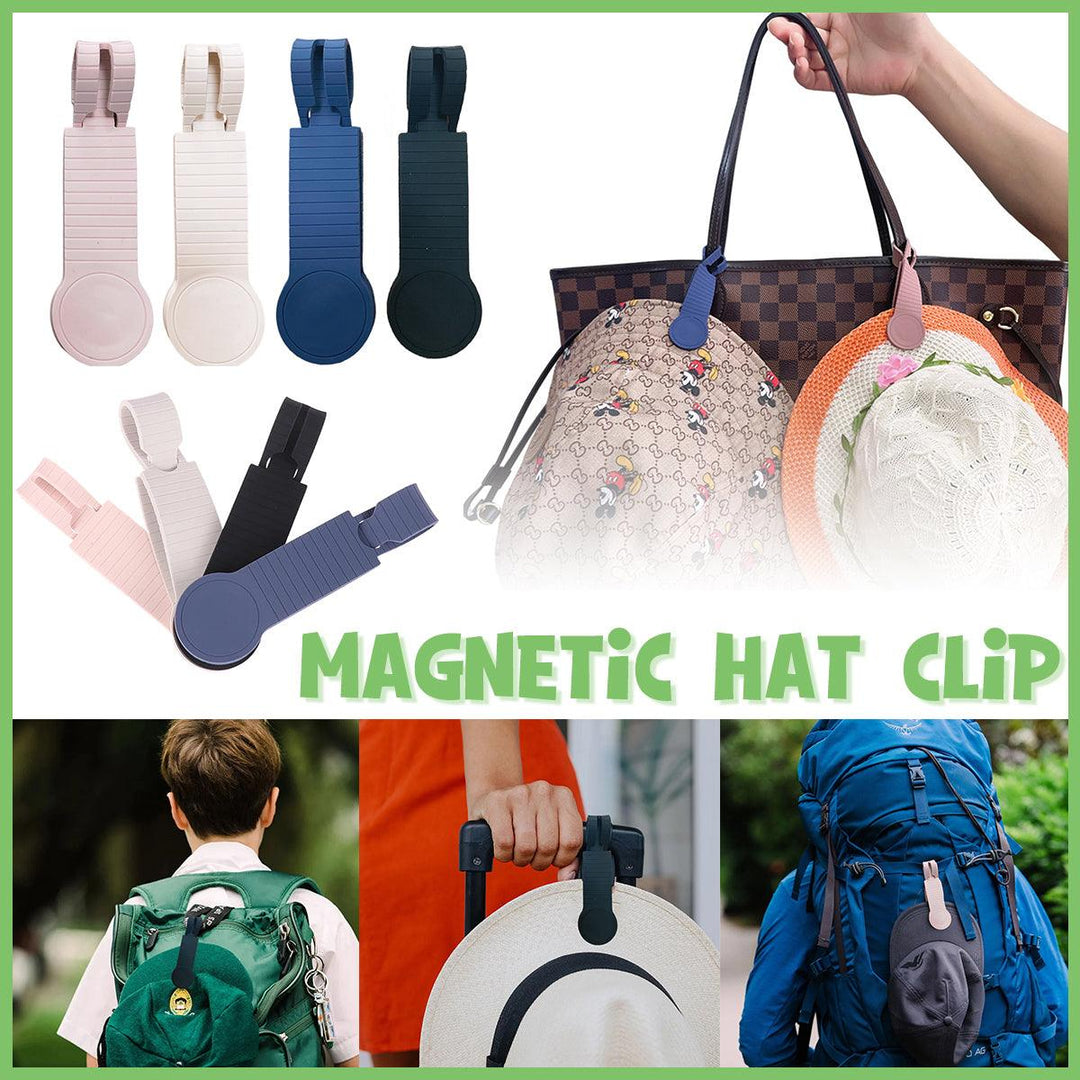 Silicone Magnetic Clothing Clip Travel Sun Hat Backpack Handbag Storage Magnet - Grey