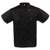 Unisex Mesh Sleeve Chef Coat Jacket Restaurant Hotel Cook Short Clothes Uniform