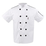 Unisex Mesh Sleeve Chef Coat Jacket Restaurant Hotel Cook Short Clothes Uniform