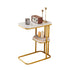 Modern Living Room Side Table 2 Tier Rounded Corners Easy Clean - White
