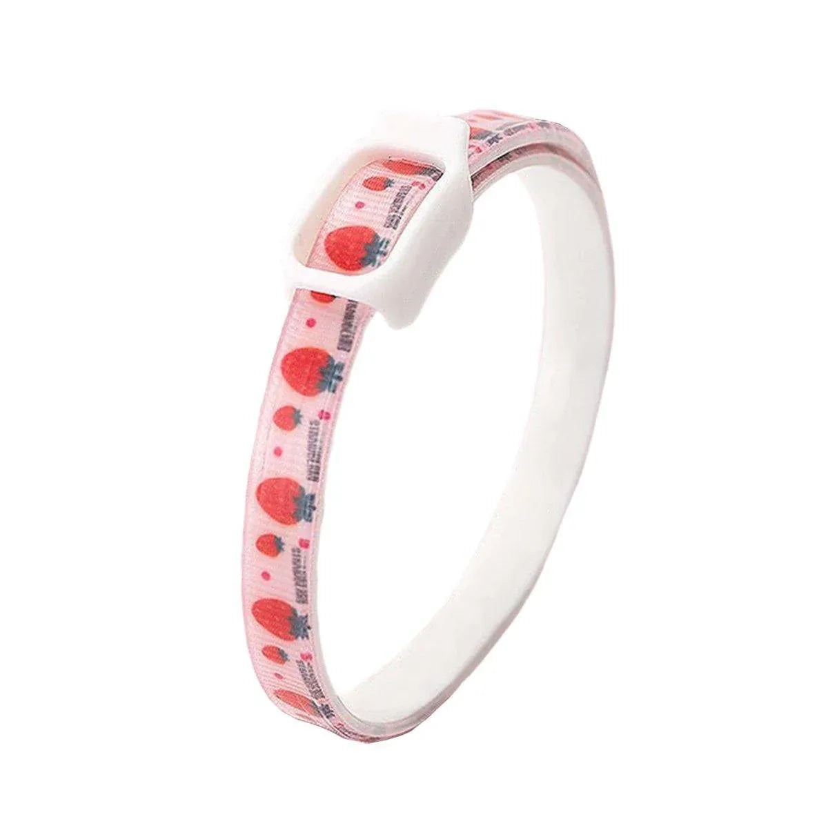Cute Animal Essential Oil Collar for Dogs Cats Prevent Mosquito Bites - Pink Strawberry