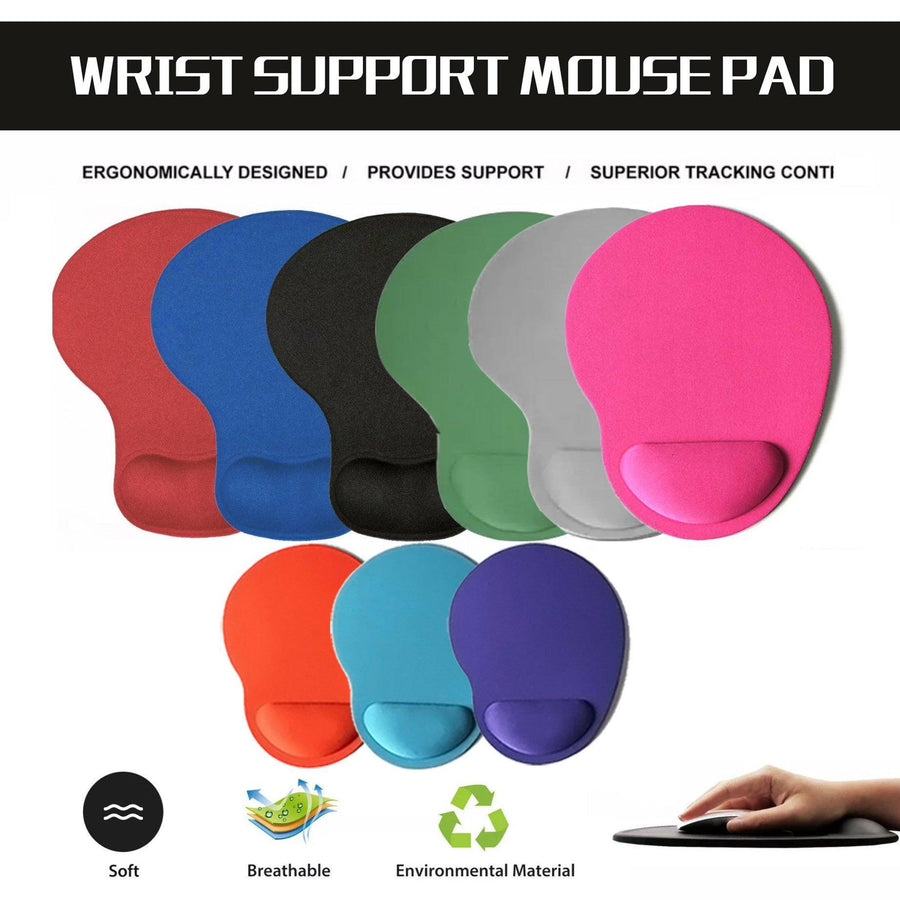 Comfort Mouse Pad with Built In Wrist Support Non Slip Ergonomic Mice Mat - Black