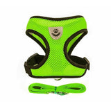 L Size Pet Dog Cat Puppy Soft Leash VEST Mesh Breathe Adjustable Harness Braces Clothes - Green