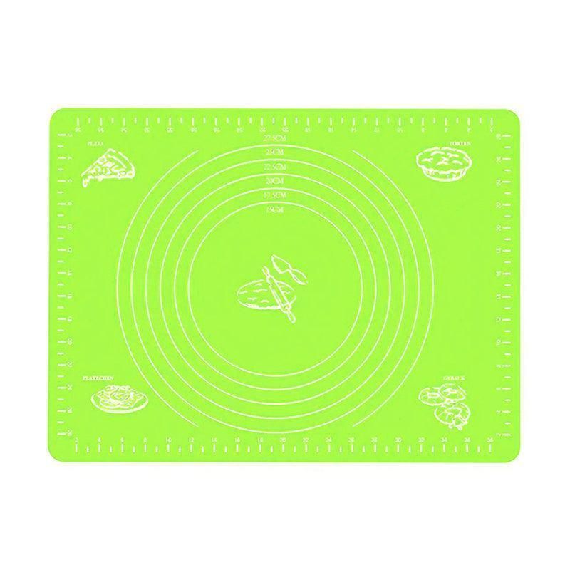 Green Reusable Non-Stick Silicone Rolling Dough Mat Cake Pastry Baking Fondant Sheet - 40*30cm