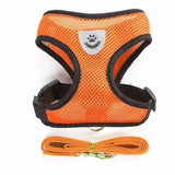 XL Size Pet Dog Cat Puppy Soft Leash Vest Mesh Breathe Adjustable Harness - Orange