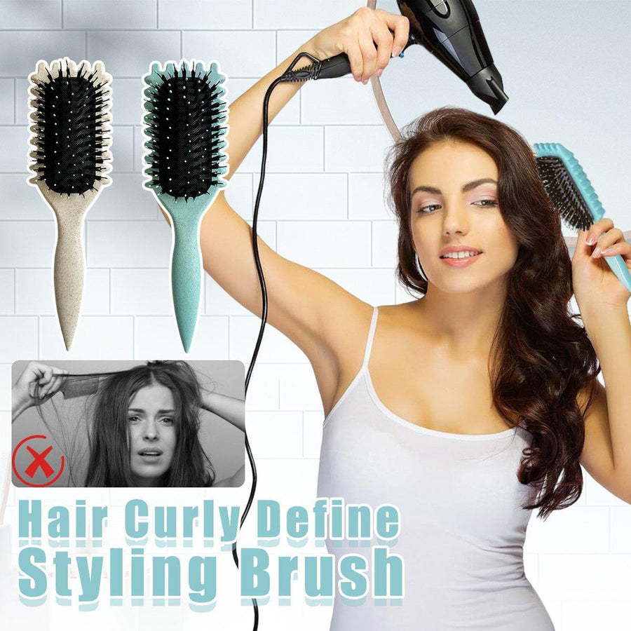 Upgraded Hair Styling Brush for Defined Curls with Ergonomic Handle Bounce Curl - Cream-Coloured