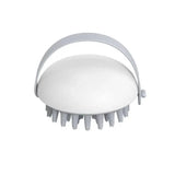 Handheld Scalp Massager Brush for Hair Washing and Shampoo with Silicone Bristles - White