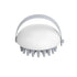 Handheld Scalp Massager Brush for Hair Washing and Shampoo with Silicone Bristles - White