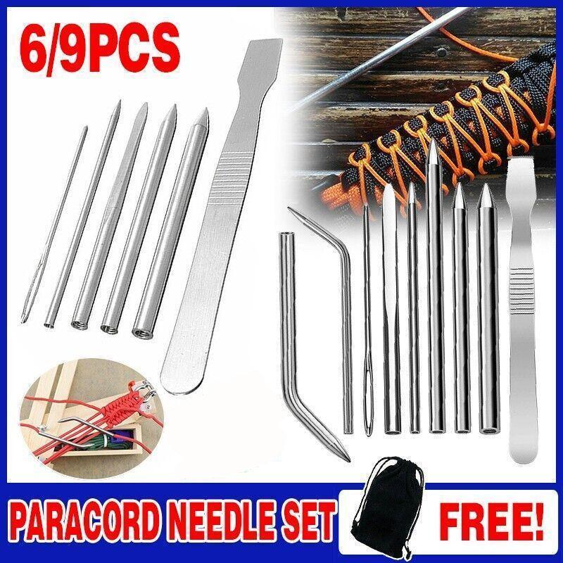 6/9 Pcs Stainless Steel Paracord Bracelet Fid Lacing Stitching Needles Tool Set - 6PCS