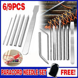 6/9 Pcs Stainless Steel Paracord Bracelet Fid Lacing Stitching Needles Tool Set - 9PCS