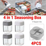 4X 4 in1 Seasoning Jar 4 Compartment Spice Storage Box Kitchen Organisation Case