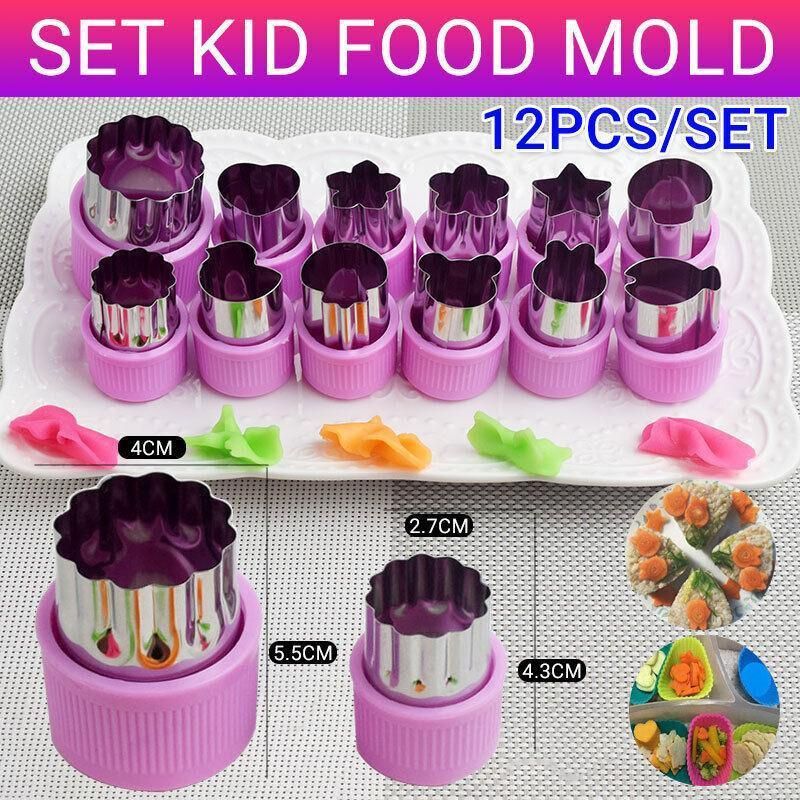 12PCS Stainless Steel Mini Food Cutter Set for Bento Vegetables Fruits and Cookies