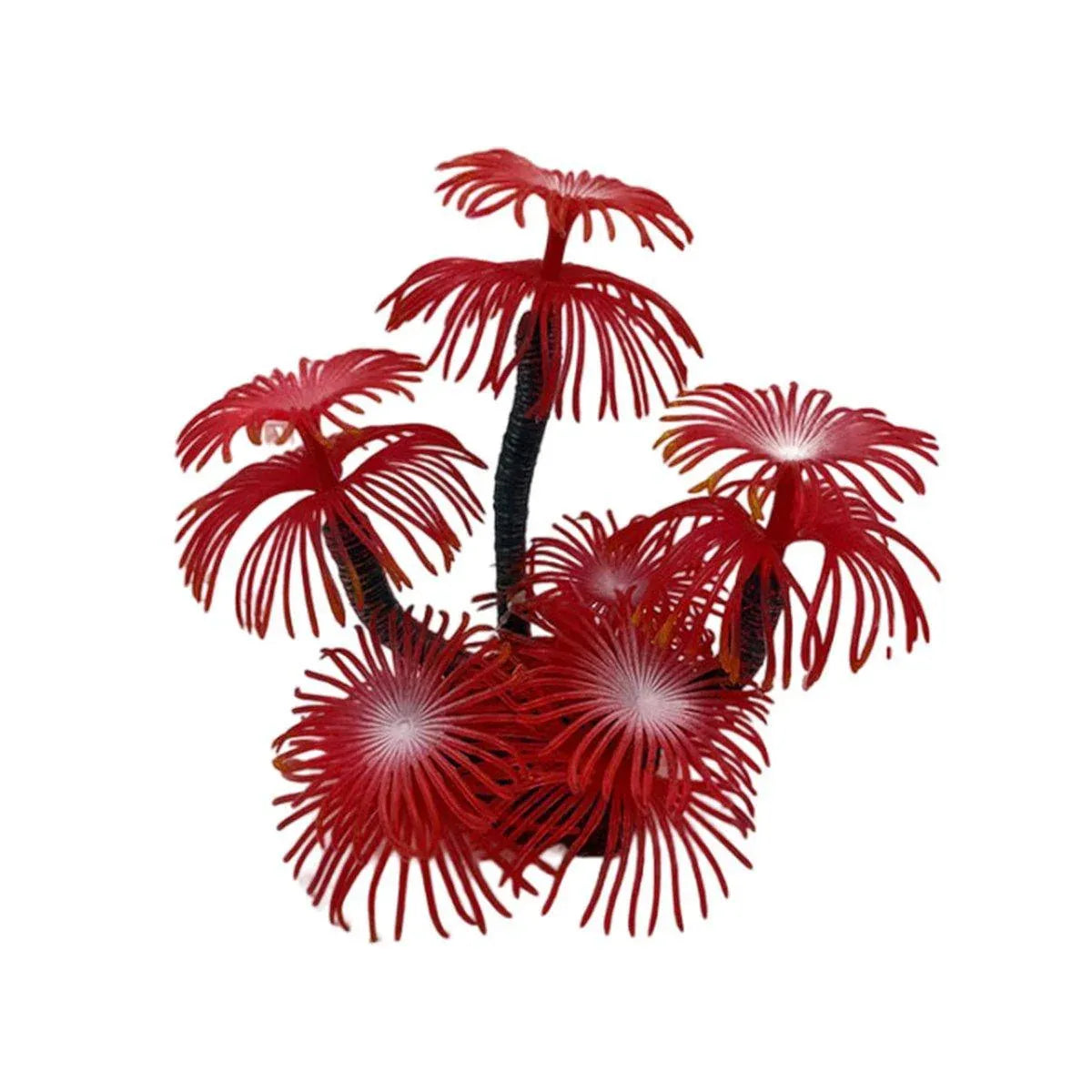 Soft Silicone Coral Aquarium Decoration Odor-Free Fish Tank Scenery Simulation - Red