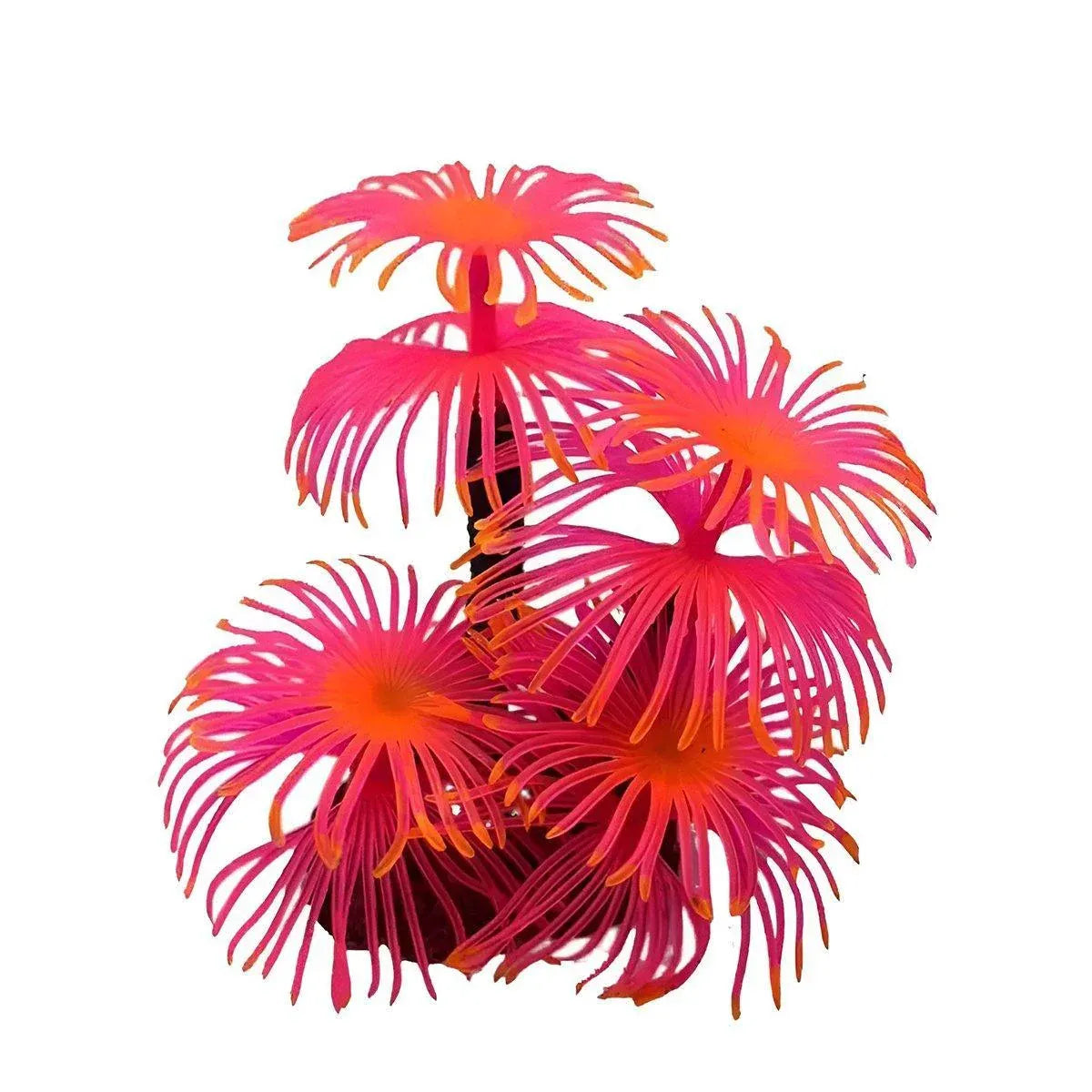 Soft Silicone Coral Aquarium Decoration Odor-Free Fish Tank Scenery Simulation - Rose Red