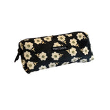 Large Capacity Pencil Case Organiser Bag Stationery Holder School Travel Pouch - Black Plum Blossom