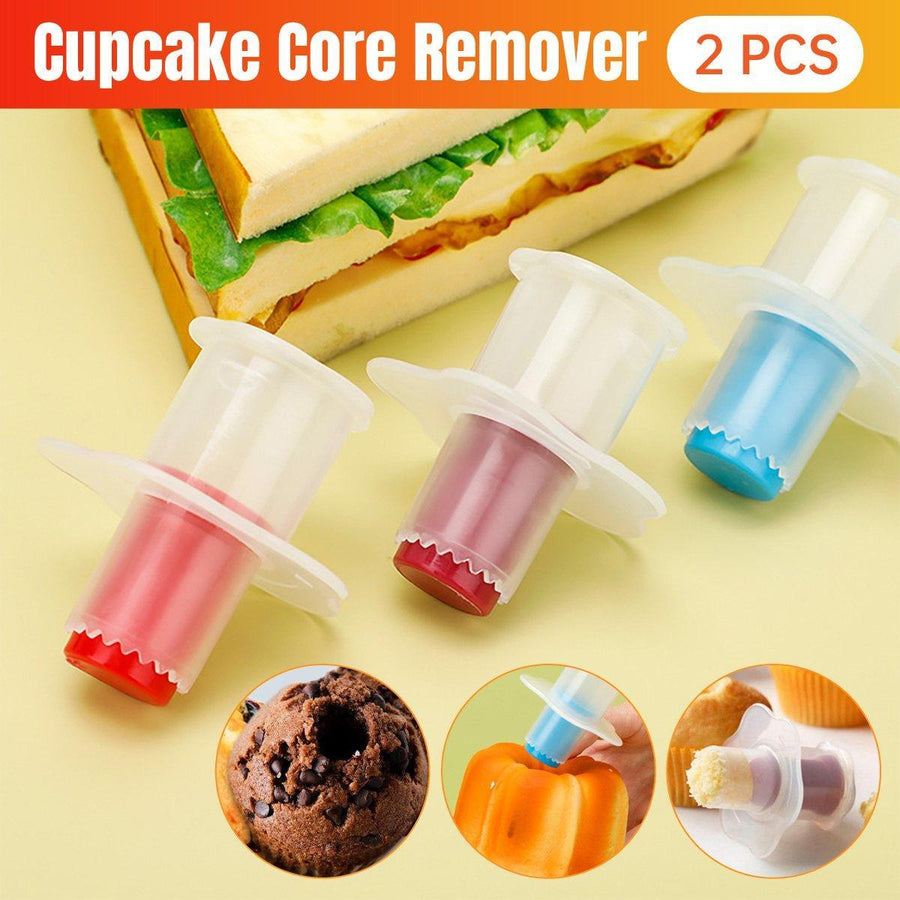 2PCS Eco-Friendly Plastic Paper Cup Cake Corer Pastry Hollowing Tool Easy to Use - Red