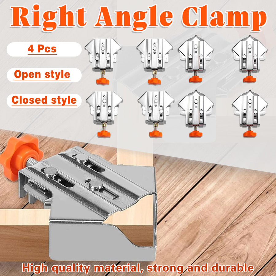 Angle Clamp Set 4pcs 90-Degree Adjustable L Shape Corner Woodworking Position - Closed style