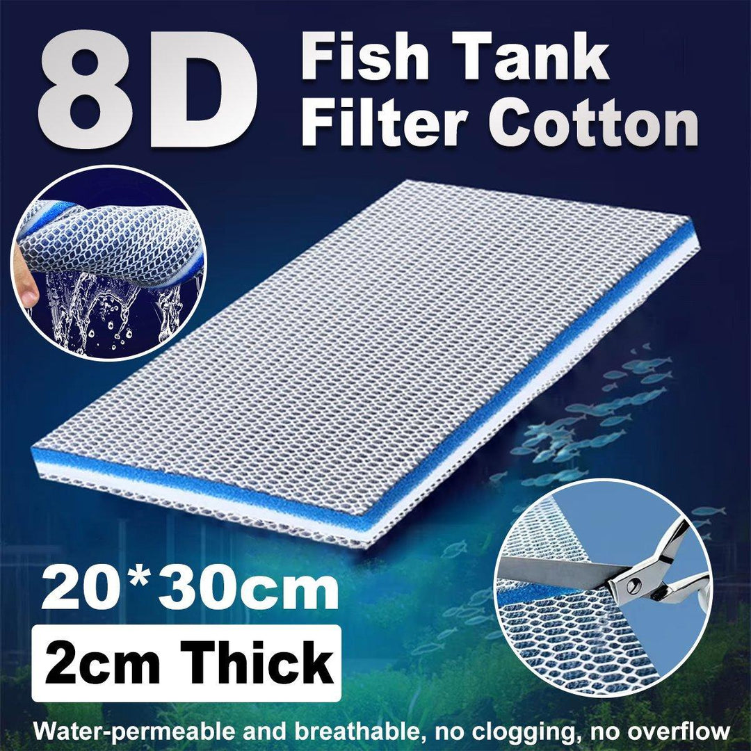 Aquarium 8D Filter Cotton Fish Tank Water Purification Sponge Material Pad