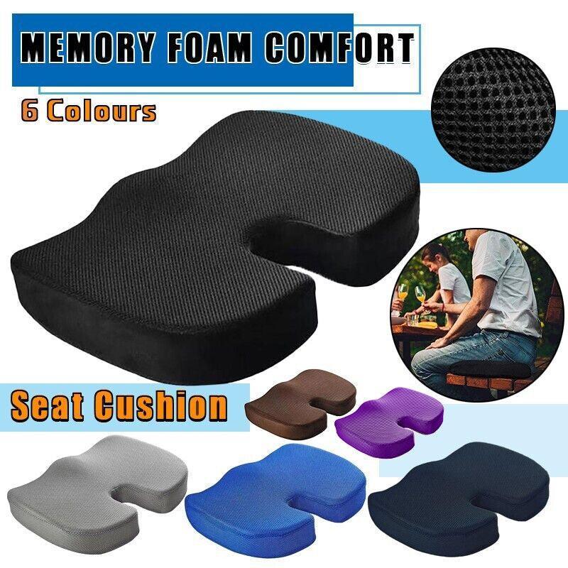 Orthopaedic Memory Foam Seat Cushion Support Back Pain Chair Pillow Car - Purple