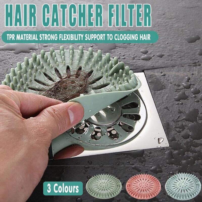 Silicone Drain Cover Sink Catcher Hair Stopper Plug For Bathroom Floor Laundry