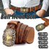 Retro Punk Belt with Cow Head Large Plate Buckle Trendy Western Waist Strap - 120cm