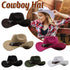 Vintage Woolen Felt Top Hat Cowboy Hat Classic Style Fashion Hat for Men - Black