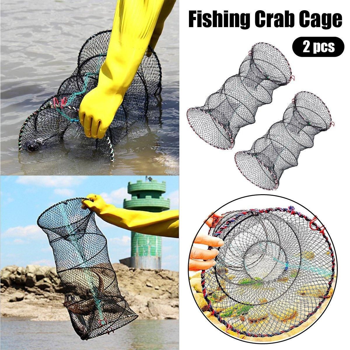 2PCS Shrimp Crab Lobster Fishing Net Fish Trap Cage for Carp Crucian Breeding