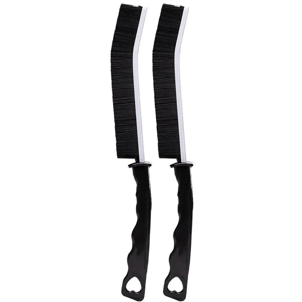 Hard Bristle Recess Crevice Cleaning Brush Household Tools Gap Cleaning Brush - 2pcs-Black